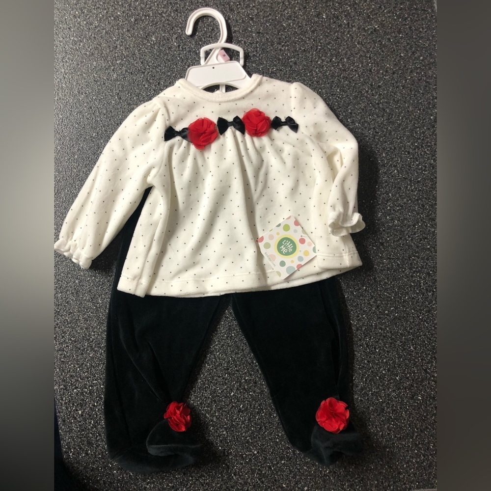 Little Me Velour Outfit - 9 month